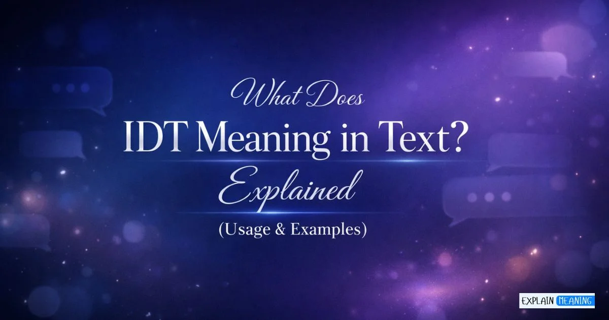 What Does IDT Meaning in Text?